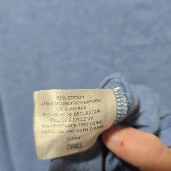 Coolibar Men's Morada Everyday Short Sleeve T-Shirt UPF 50 Clear Sky Blue - Picture 6 of 6